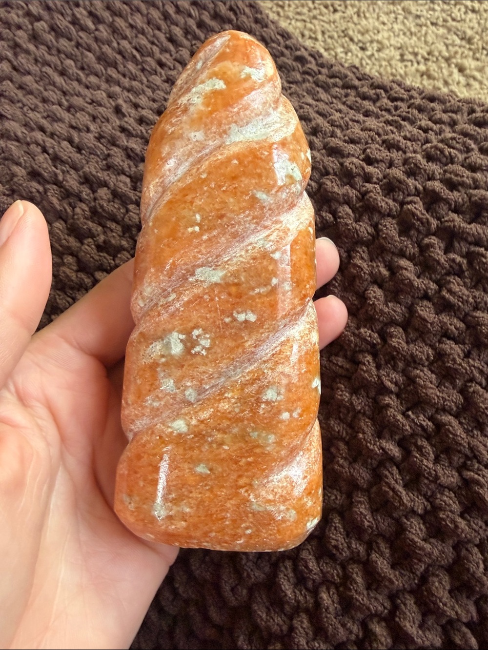 Orange Calcite crystal